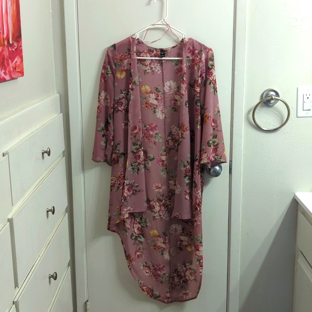 Windsor, small, flower pink/magenta cardigan